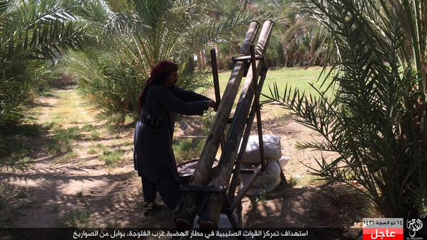 #Iraq Daesh targeted ISF on the plateau west of #Fallujah airport with 122mm GRAD and 107mm Type 63 DIY rocket's 