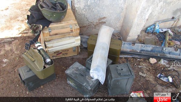 #IS capture #Kafra village from U.S backed 'mod rebels'. Images show killed #FSA fighters and spoils of war. #Aleppo 