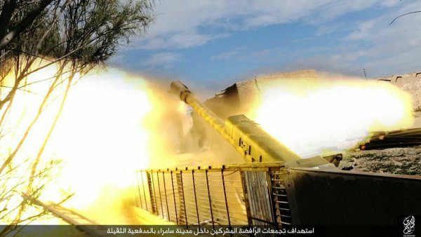 #Iraq Daesh targeting Iraqi forces with 122mm artillery and 122mm GRAD rocket's near Samarra