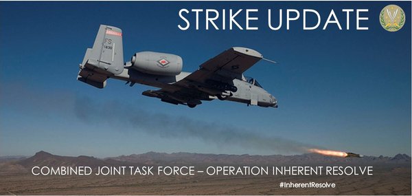 4 #CJTFOIR strikes destroyed 40 #Daesh targets in support of ISF near #Ramadi