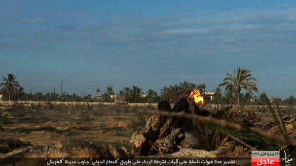 #ISIS photo report shows IED attack at al Arish #Egypt 