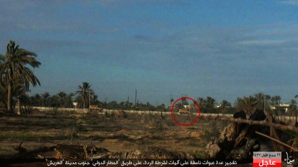 #ISIS photo report shows IED attack at al Arish #Egypt 