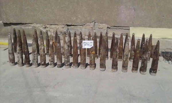 Da'ish IED factory found by Iraq's forces this weekend in Al-Zubayr district, near Basra. Defunct MANPADS found.  