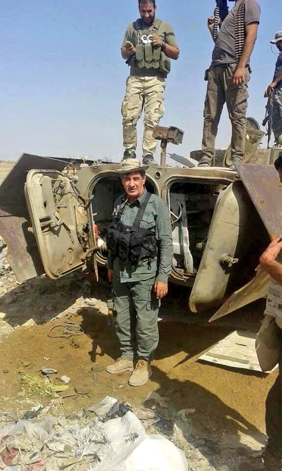 Da'ish BMP-1 with improvised armour captured by Iraq's forces near Fallujah.  