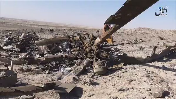 IS have published the footage showing the wreckage of a Government helicopter downed today in Baitaryeih, Eastern Ghouta, Damascus.   