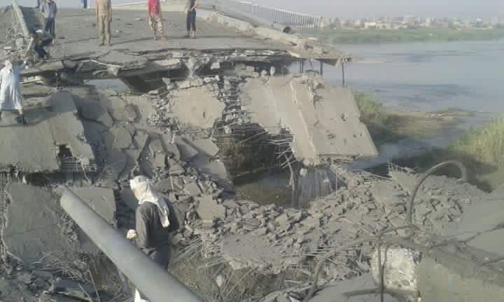 Syria - The Mayādīn bridge (جسر الميادين) crossing the Euphrates has been targeted by alleged Coalition airstrike