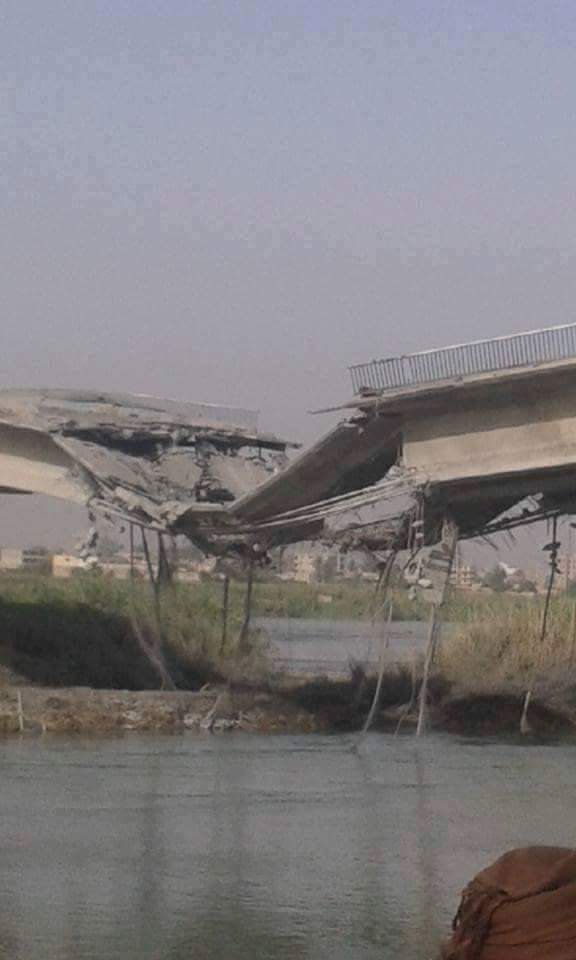 Syria - The Mayādīn bridge (جسر الميادين) crossing the Euphrates has been targeted by alleged Coalition airstrike