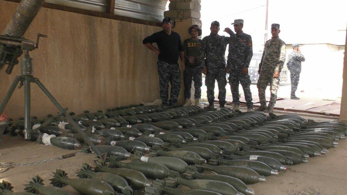 Large amount of weapons seized by Iraq Federal police in Al Shura from ISIL