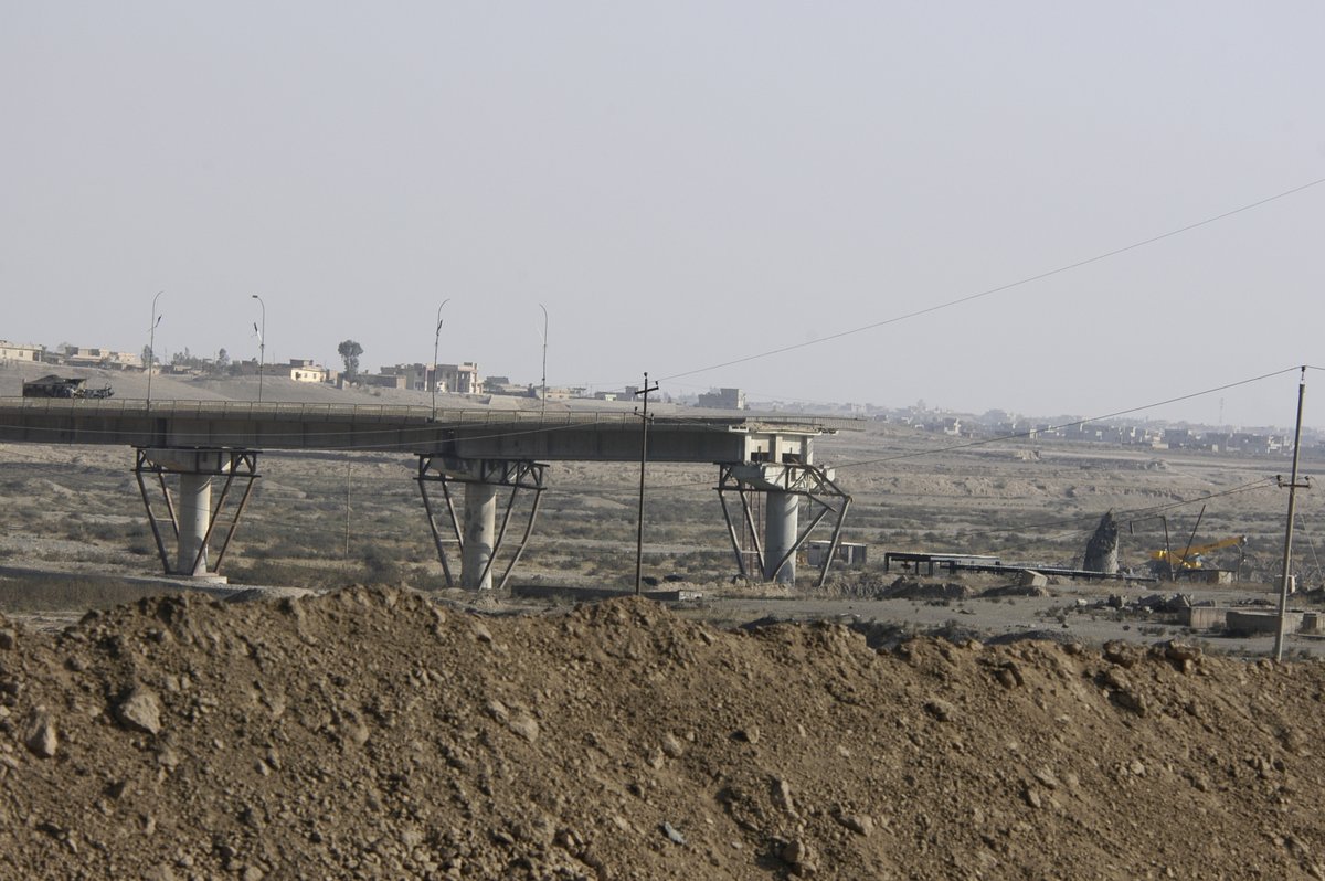 Blown bridge over the Tigris River at Qayyarah  