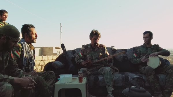 Video: Iranian Kurdish fighters (PAK) sing songs after Bashiqa captured from ISIS