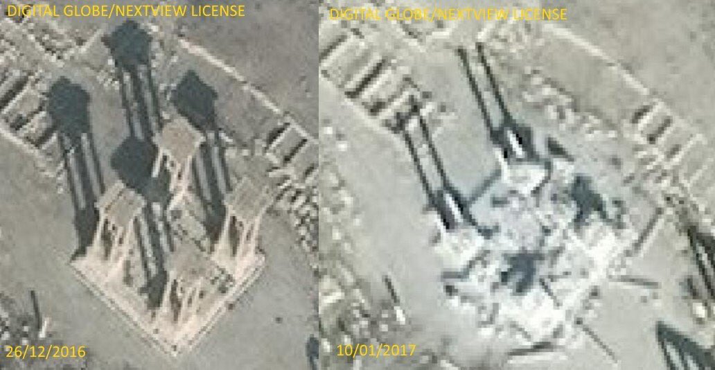 Satellite images show latest ISIS destruction to antiquities in Palmyra