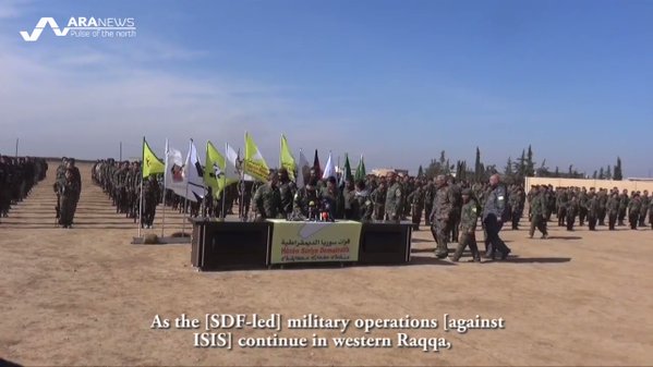 SDF announcement (with English subtitles) about the launch of the third phase of the Wrath of the Euphrates Raqqa operation.  