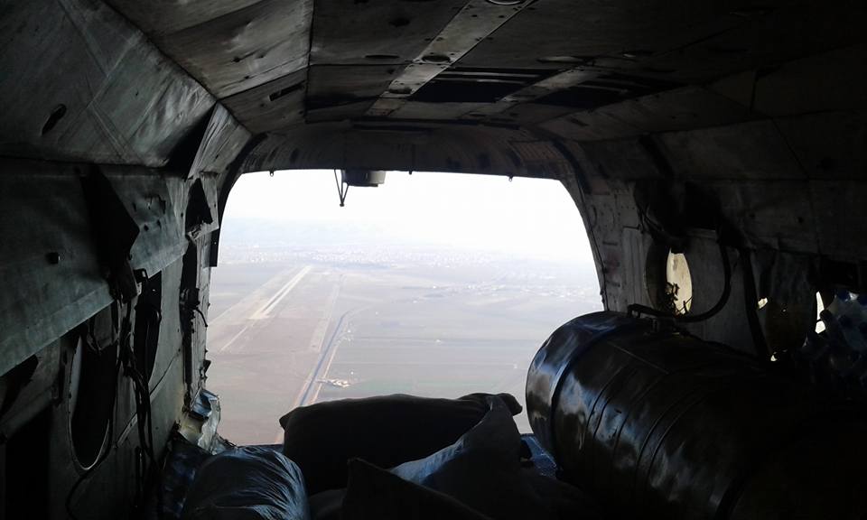 View of Deir Ez Zor Military Airport today from a Syrian Air Force Mi-17 