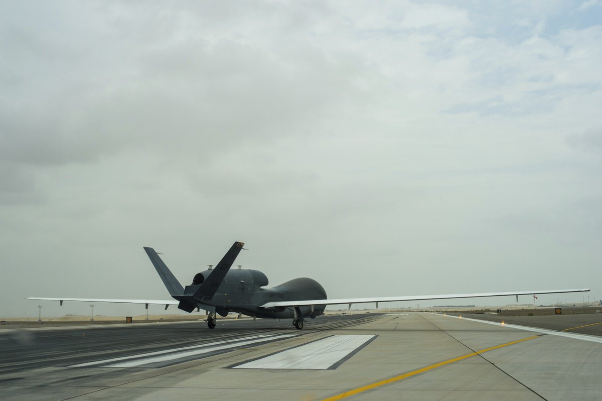 Deployed RQ-4 Global Hawk UAVs takes flight against ISIS (Al Dhafra Air Base)