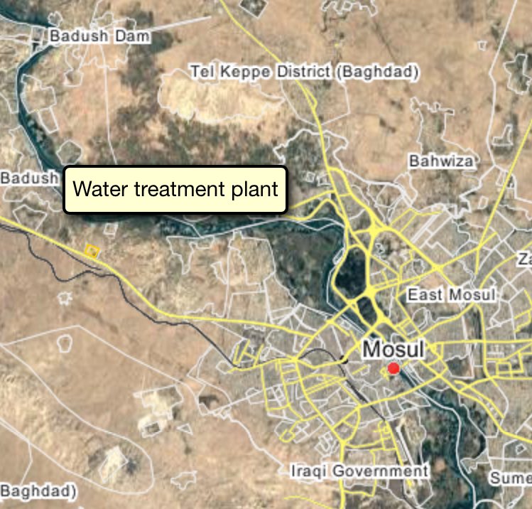 Iraq's army retook the water treatment plant west of Mosul. Not far from the infamous Badush prison.  