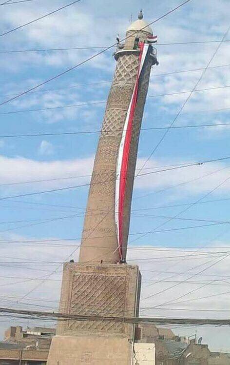Mosul's iconic leaning minaret, the hunchback, Al-Hadba has been captured from ISIS control by Iraqi forces  