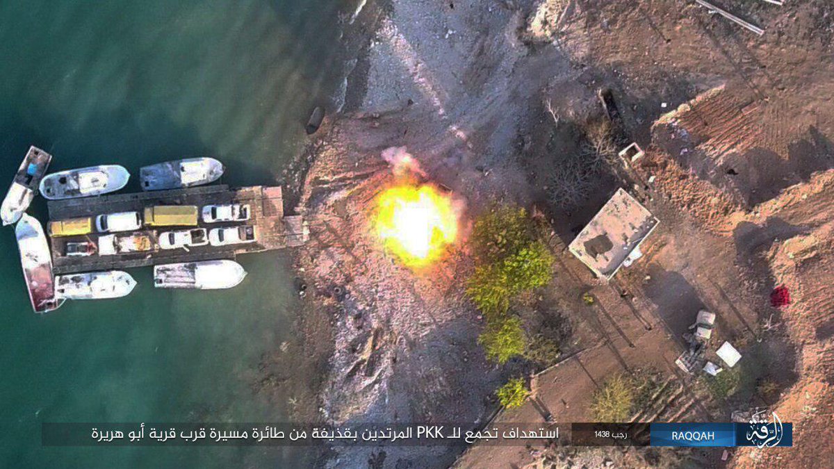 Raqqa: ISIS media showing attack on SDF boats crossing Euphrates river  
