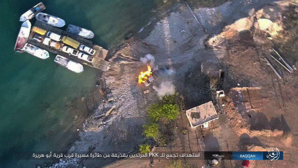 Raqqa: ISIS media showing attack on SDF boats crossing Euphrates river  