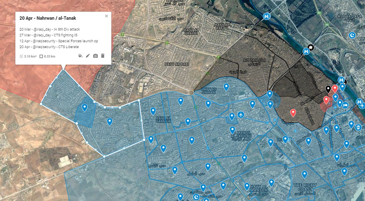 20 Apr: @iraqicts liberate Mosul's Nahrwan (aka Tanak) as ISIS flee 