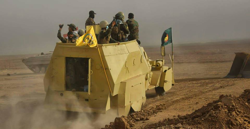 PMU Iranian version of 106mm M40 A2 recoilless rifle mounted on Safir jeep  and  modified BTR-152 in Hatra south west Mosul 