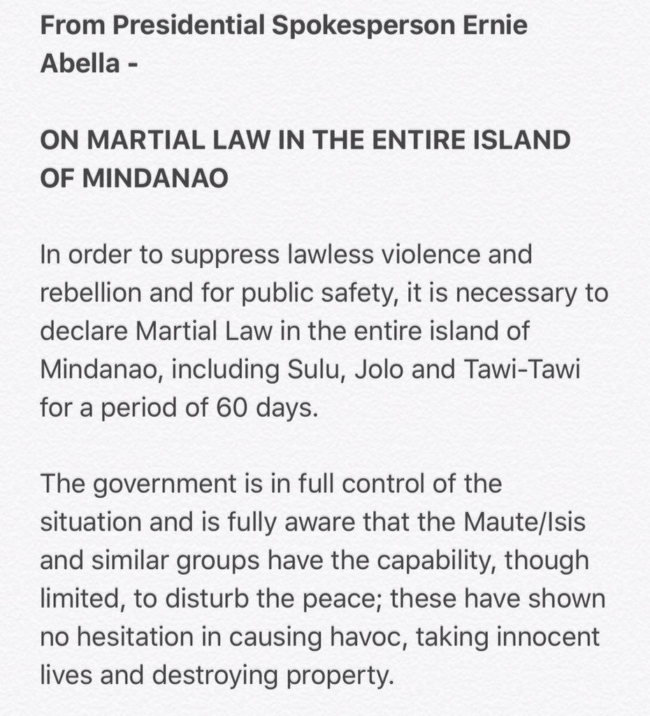 The military said it is sending more troops to Marawi region