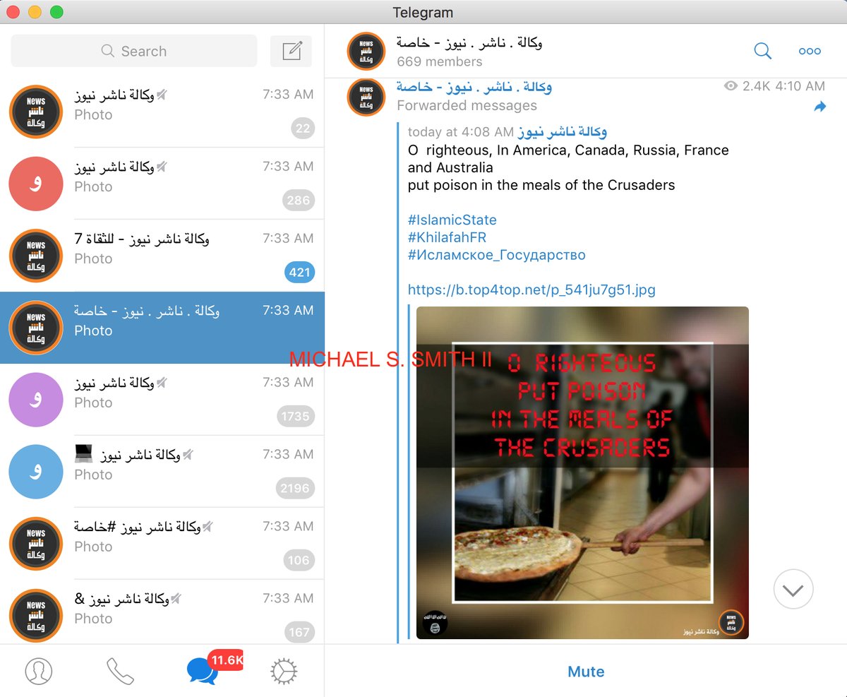 Islamic State-linked Nashir News Telegram channels are amplifying IS' calls for attacks in America, Canada, Russia, France and Australia  