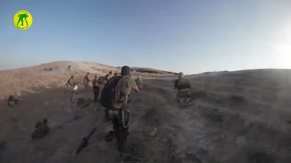 Black flag down. Footage of Iraq's Hashd storming Da'ish positions in the Fatha region, on the border between Kirkuk and Salahuddin  