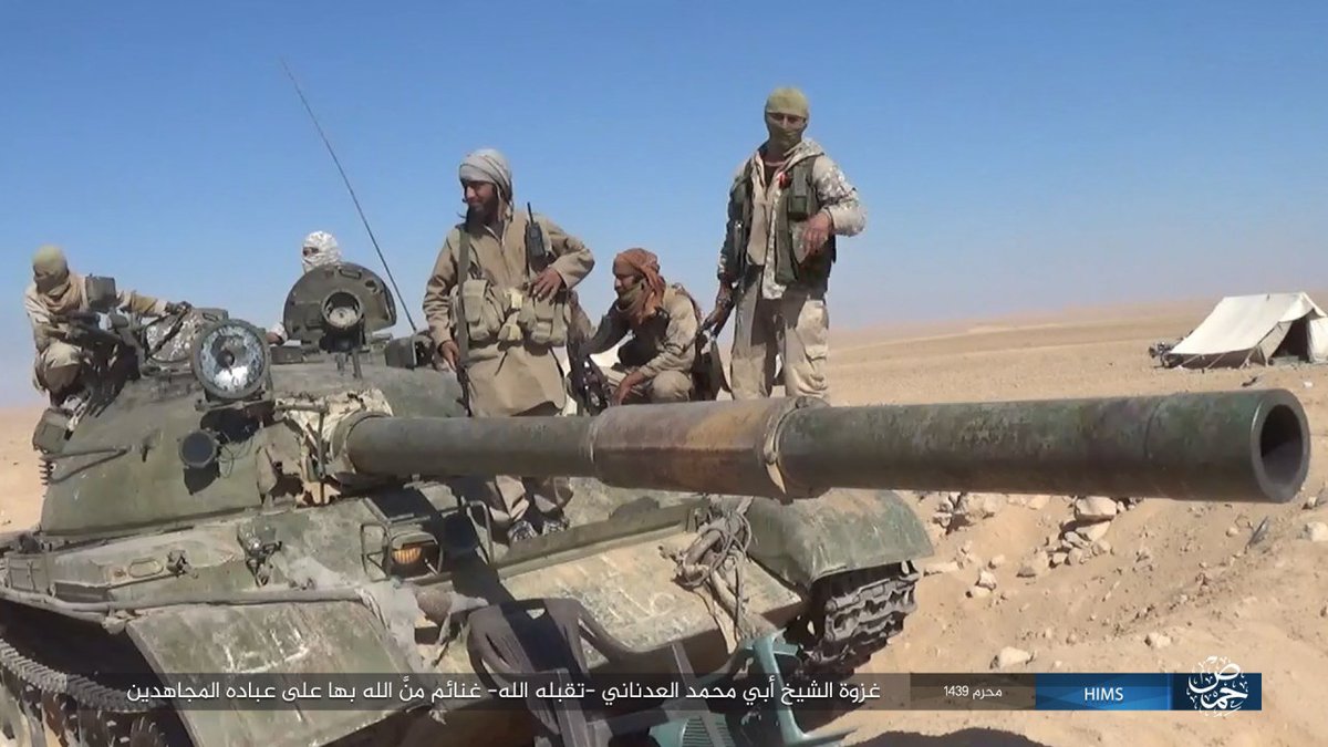 ISIS release pictures of raids and aftermath of clashes on gov positions east of Suknah, BMP and T62 captured, Homs   