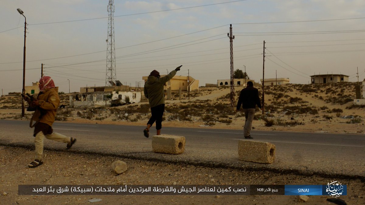 ISIS Wilayat Sinai release astonishing picture set of Bir al-Abd attack ( where they are seen operating a checkpoint openly, in broad daylight for a prolonged time, stopping vehicles, searching them and checking credentials without interference   