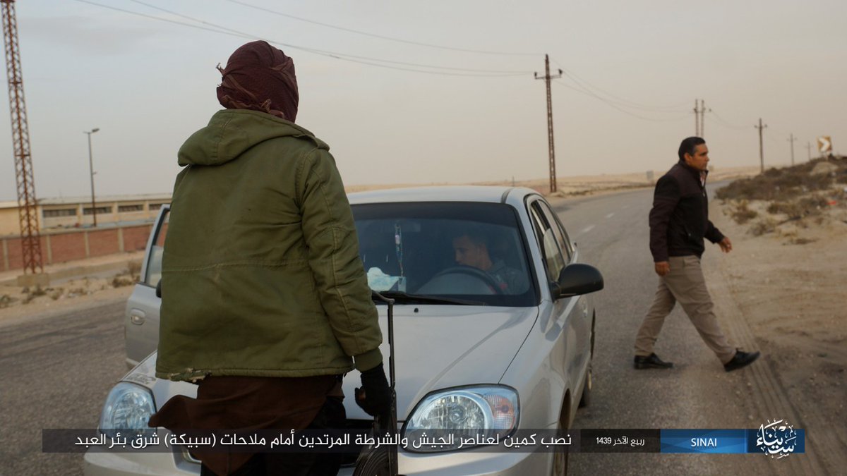 ISIS Wilayat Sinai release astonishing picture set of Bir al-Abd attack ( where they are seen operating a checkpoint openly, in broad daylight for a prolonged time, stopping vehicles, searching them and checking credentials without interference   