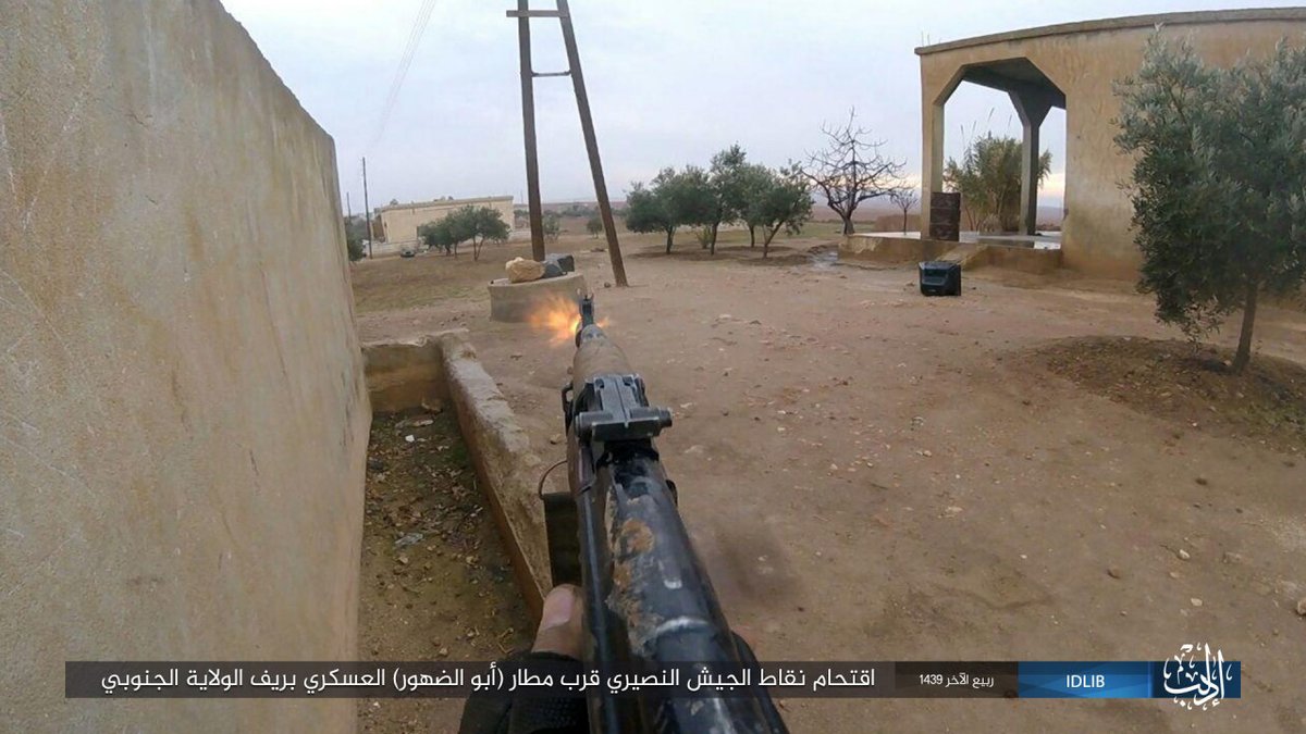 ISIS releases pics of raid on gov positions near Abu Duhour airport, exact location unknown. Based on the pics, this could mean ISIS is taking over villages from gov forces but there have been no news of that and pics dont tell the whole story.   