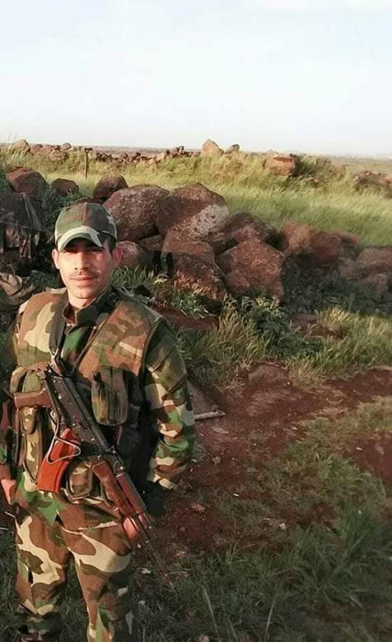 South Syria: fierce clashes erupted at dawn as government is storming Safa Volcanic Field backed by heavy artillery and aerial cover. Some soldiers killed past hours pictured.