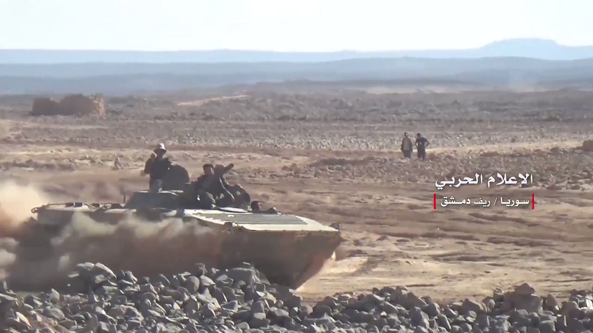South Syria: video showing yesterday's battle vs ISIS in Safa Volcanic Field including short-range combat. Safa Volcano (979 m high) visible in background.