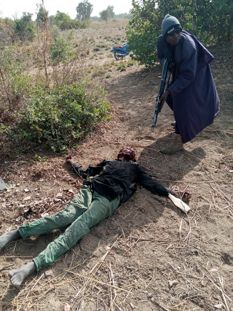 Atleast 3 Boko Haram JAS Militants in Kayamla, around Cashew Plantation After they rustled cows. They were engaged by CJTF Intelligence Commanders team in conjunction with 73 BN. AK 47 were recovered