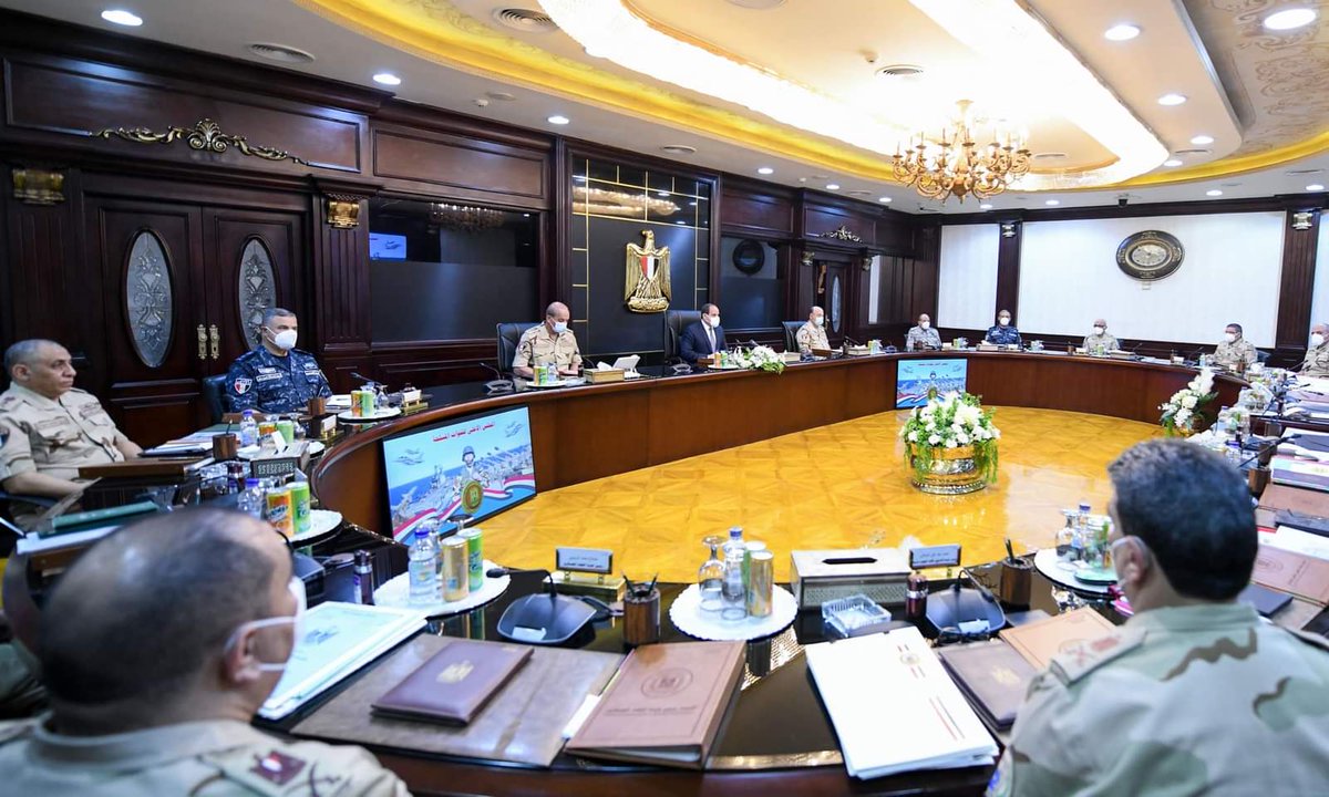 Egypt's President al-Sisi chairs a meeting of Armed Forces Supreme Council, following a terrorist attack in Sinai yesterday