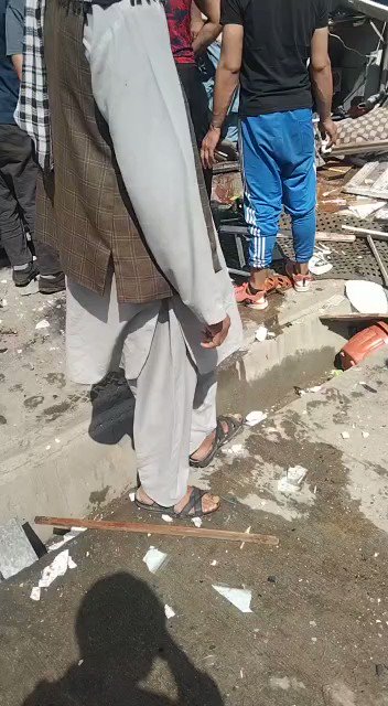 Aftermath of the explosion close to DABS in Kabul